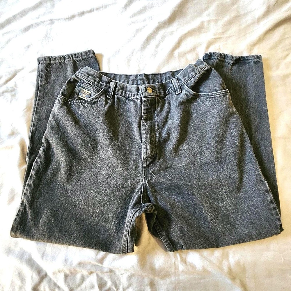 Vintage Wrangler Jeans Womens 18 Short Black Stonewash High Rise Tapered USA